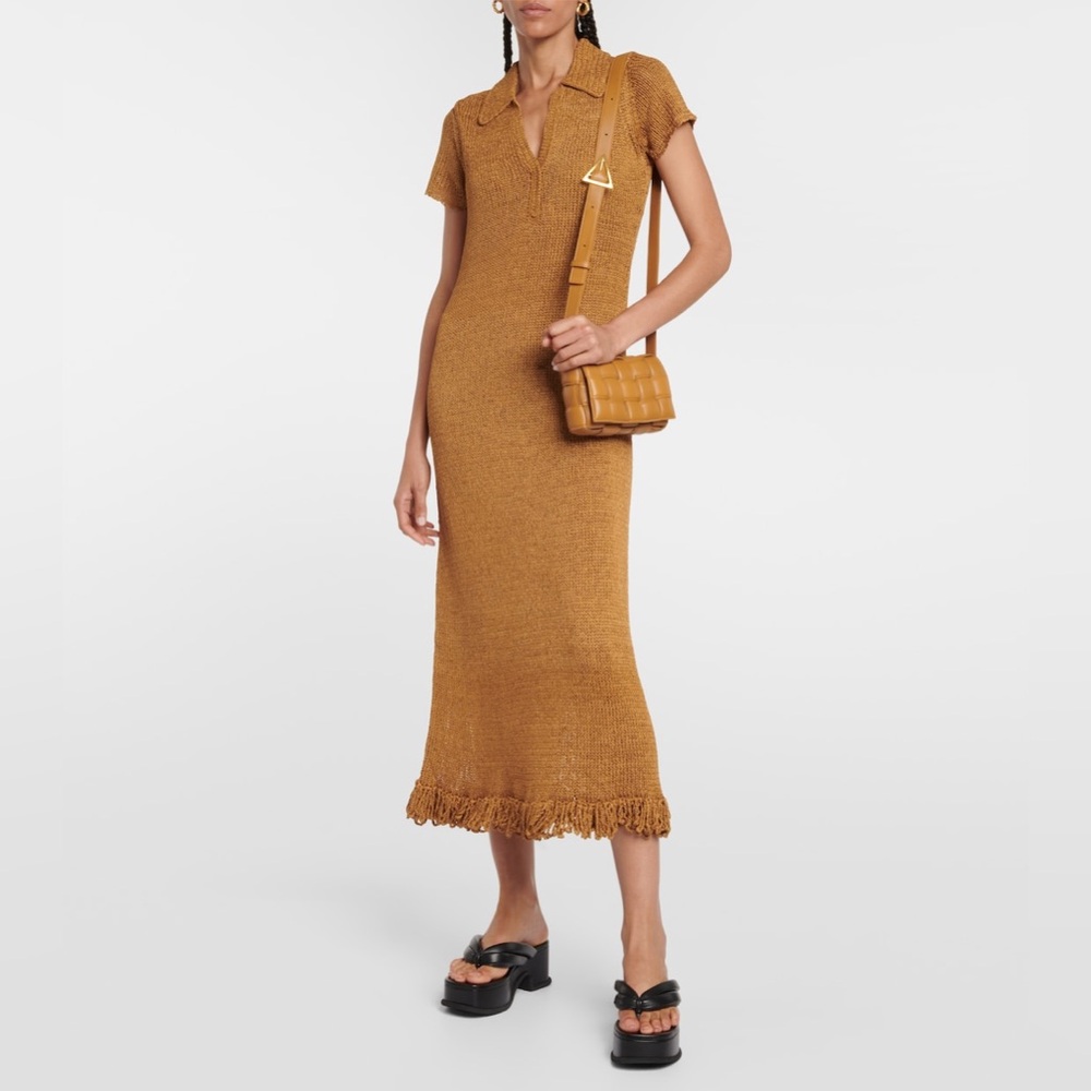 ZARA Soft Knit Maxi Dress with Tie Belt